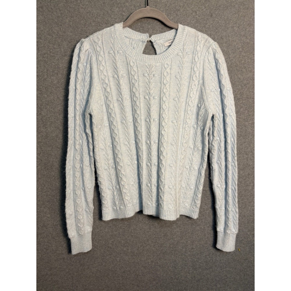 Single‎ Thread Light Blue Cable Knit Sweater Soft Coquette Grandpa Core Small